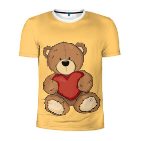 Мужская футболка 3D спортивная с принтом Мишка Тедди в Екатеринбурге, 100% полиэстер с улучшенными характеристиками | приталенный силуэт, круглая горловина, широкие плечи, сужается к линии бедра | игрушка | игрушки | медведь | миша | мишкатедди | мягкаяигрушка | тедди