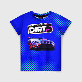 Детская футболка 3D с принтом Dirt 5 в Екатеринбурге, 100% гипоаллергенный полиэфир | прямой крой, круглый вырез горловины, длина до линии бедер, чуть спущенное плечо, ткань немного тянется | Тематика изображения на принте: dirt | dirt 4 | dirt 5 | dirt car | dirt logo | dirt racing | dirt машины | дирт 4 | дирт 5
