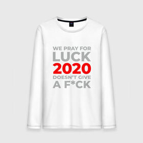 Мужской лонгслив хлопок с принтом 2020 Pray For Luck в Екатеринбурге, 100% хлопок |  | 2020 | 2021 | coronavirus | covid | covid 19 | covid19 | new year | вирус | год | грипп | дед мороз | заражение | зима | карантин | клаус | корона | коронавирус | маска | новый год | пандемия | праздник | самоизоляция | санта