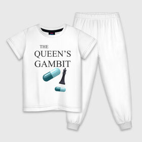 Детская пижама хлопок с принтом the queens gambit в Екатеринбурге, 100% хлопок |  брюки и футболка прямого кроя, без карманов, на брюках мягкая резинка на поясе и по низу штанин
 | Тематика изображения на принте: the queens gambit | нетфликс | сериал | ход королевы