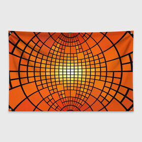 Флаг-баннер с принтом Сфера в Екатеринбурге, 100% полиэстер | размер 67 х 109 см, плотность ткани — 95 г/м2; по краям флага есть четыре люверса для крепления | квадраты | красный | оранжевый | текстура | шар