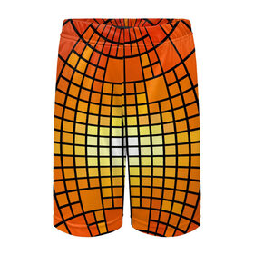 Детские спортивные шорты 3D с принтом Сфера в Екатеринбурге,  100% полиэстер
 | пояс оформлен широкой мягкой резинкой, ткань тянется
 | квадраты | красный | оранжевый | текстура | шар