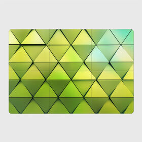 Магнитный плакат 3Х2 с принтом Зелёные треугольники в Екатеринбурге, Полимерный материал с магнитным слоем | 6 деталей размером 9*9 см | геометрия | зелёный | текстура | треугольники | фигуры