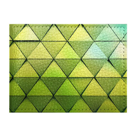 Обложка для студенческого билета с принтом Зелёные треугольники в Екатеринбурге, натуральная кожа | Размер: 11*8 см; Печать на всей внешней стороне | геометрия | зелёный | текстура | треугольники | фигуры