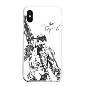 Чехол для iPhone XS Max матовый с принтом Freddie Mercury в Екатеринбурге, Силикон | Область печати: задняя сторона чехла, без боковых панелей | freddie mercury | queen | автограф | квин | фредди меркьюри