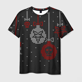 Мужская футболка 3D с принтом Новый год сатаны в Екатеринбурге, 100% полиэфир | прямой крой, круглый вырез горловины, длина до линии бедер | 