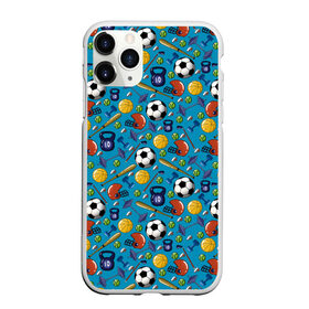 Чехол для iPhone 11 Pro матовый с принтом СПОРТ в Екатеринбурге, Силикон |  | бейсбол | гиря | спорт | футбол | футбольный мяч | штанга
