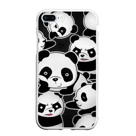 Чехол для iPhone 7Plus/8 Plus матовый с принтом Смешные панды в Екатеринбурге, Силикон | Область печати: задняя сторона чехла, без боковых панелей | Тематика изображения на принте: животные | медведи | мишки | мультяшки | смешные панды