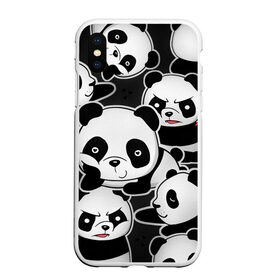 Чехол для iPhone XS Max матовый с принтом Смешные панды в Екатеринбурге, Силикон | Область печати: задняя сторона чехла, без боковых панелей | животные | медведи | мишки | мультяшки | смешные панды