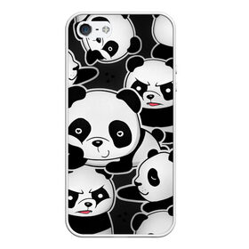 Чехол для iPhone 5/5S матовый с принтом Смешные панды в Екатеринбурге, Силикон | Область печати: задняя сторона чехла, без боковых панелей | животные | медведи | мишки | мультяшки | смешные панды