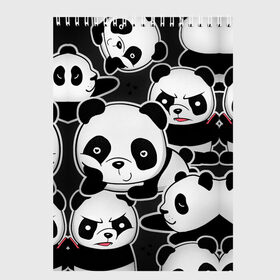 Скетчбук с принтом Смешные панды в Екатеринбурге, 100% бумага
 | 48 листов, плотность листов — 100 г/м2, плотность картонной обложки — 250 г/м2. Листы скреплены сверху удобной пружинной спиралью | животные | медведи | мишки | мультяшки | смешные панды