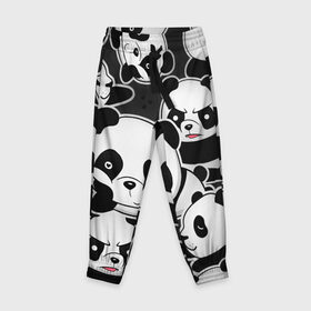 Детские брюки 3D с принтом Смешные панды в Екатеринбурге, 100% полиэстер | манжеты по низу, эластичный пояс регулируется шнурком, по бокам два кармана без застежек, внутренняя часть кармана из мелкой сетки | животные | медведи | мишки | мультяшки | смешные панды