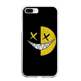 Чехол для iPhone 7Plus/8 Plus матовый с принтом SMILE в Екатеринбурге, Силикон | Область печати: задняя сторона чехла, без боковых панелей | глаза крестики | злой смайл | зубы | контраст | смайл | эмоция