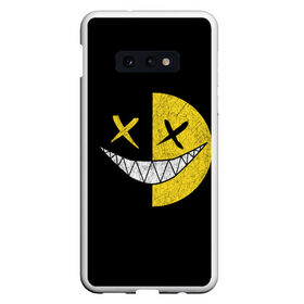 Чехол для Samsung S10E с принтом SMILE в Екатеринбурге, Силикон | Область печати: задняя сторона чехла, без боковых панелей | глаза крестики | злой смайл | зубы | контраст | смайл | эмоция