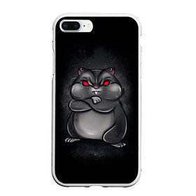 Чехол для iPhone 7Plus/8 Plus матовый с принтом HAMSTER в Екатеринбурге, Силикон | Область печати: задняя сторона чехла, без боковых панелей | злое животное | злой хомяк | красные глаза | мышка | хомяк