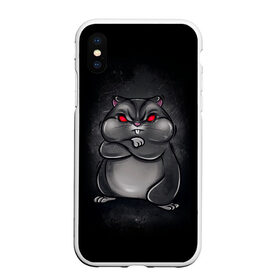 Чехол для iPhone XS Max матовый с принтом HAMSTER в Екатеринбурге, Силикон | Область печати: задняя сторона чехла, без боковых панелей | злое животное | злой хомяк | красные глаза | мышка | хомяк