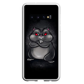 Чехол для Samsung Galaxy S10 с принтом HAMSTER в Екатеринбурге, Силикон | Область печати: задняя сторона чехла, без боковых панелей | злое животное | злой хомяк | красные глаза | мышка | хомяк