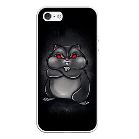 Чехол для iPhone 5/5S матовый с принтом HAMSTER в Екатеринбурге, Силикон | Область печати: задняя сторона чехла, без боковых панелей | злое животное | злой хомяк | красные глаза | мышка | хомяк