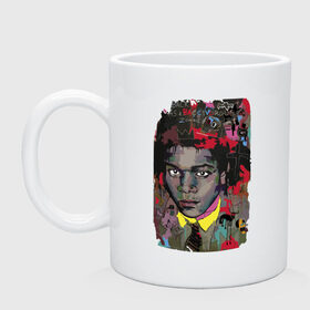 Кружка с принтом Jean Michel Basquiat в Екатеринбурге, керамика | объем — 330 мл, диаметр — 80 мм. Принт наносится на бока кружки, можно сделать два разных изображения | art | eyes | guy | jean michel basquiat | глаза | жан мишель баския | искусство | парень