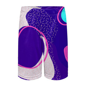 Детские спортивные шорты 3D с принтом Pink track в Екатеринбурге,  100% полиэстер
 | пояс оформлен широкой мягкой резинкой, ткань тянется
 | абстракция | минимализм | орнаменты | текстуры | узоры