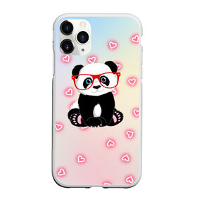 Чехол для iPhone 11 Pro матовый с принтом Милая пандочка в Екатеринбурге, Силикон |  | маленькая панда | маленькая пандочк | милая панда | милая пандочка | панда | панда в красных очках | панда в очках | панда очки | панда сердечки | панда сердце | пандочка | пандочка в красных очках