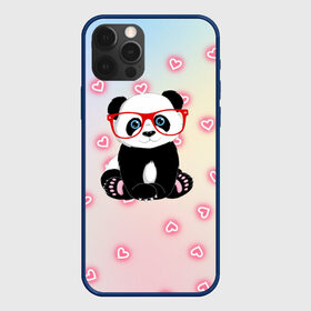 Чехол для iPhone 12 Pro с принтом Милая пандочка  в Екатеринбурге, силикон | область печати: задняя сторона чехла, без боковых панелей | Тематика изображения на принте: маленькая панда | маленькая пандочк | милая панда | милая пандочка | панда | панда в красных очках | панда в очках | панда очки | панда сердечки | панда сердце | пандочка | пандочка в красных очках