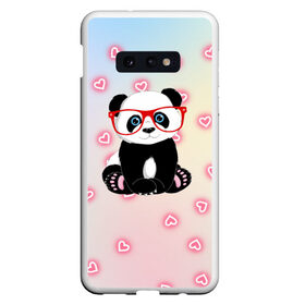 Чехол для Samsung S10E с принтом Милая пандочка в Екатеринбурге, Силикон | Область печати: задняя сторона чехла, без боковых панелей | Тематика изображения на принте: маленькая панда | маленькая пандочк | милая панда | милая пандочка | панда | панда в красных очках | панда в очках | панда очки | панда сердечки | панда сердце | пандочка | пандочка в красных очках