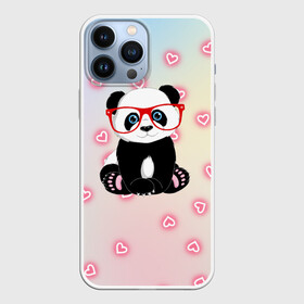 Чехол для iPhone 13 Pro Max с принтом Милая пандочка в Екатеринбурге,  |  | Тематика изображения на принте: маленькая панда | маленькая пандочк | милая панда | милая пандочка | панда | панда в красных очках | панда в очках | панда очки | панда сердечки | панда сердце | пандочка | пандочка в красных очках