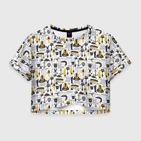 Женская футболка Crop-top 3D с принтом Пресли в Екатеринбурге, 100% полиэстер | круглая горловина, длина футболки до линии талии, рукава с отворотами | Тематика изображения на принте: арт | графика | зомби | пресли | элвис