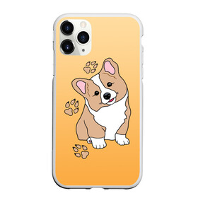 Чехол для iPhone 11 Pro Max матовый с принтом Персик Корги в Екатеринбурге, Силикон |  | baby | corgi | dog | kawaii | вельш корги | девочкам | детям | животные | каваи | корги | лапки | лапы | малыш | мальчикам | мордочка | мультяшный | персик | пес | песик | питомец | подарок | пушистый | следы