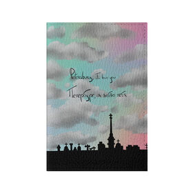 Обложка для паспорта матовая кожа с принтом Разноцветное небо Петербурга в Екатеринбурге, натуральная матовая кожа | размер 19,3 х 13,7 см; прозрачные пластиковые крепления | Тематика изображения на принте: город | красивое небо | облака | романтика | санкт петербург