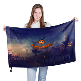 Флаг 3D с принтом Halloween  Pumpkin в Екатеринбурге, 100% полиэстер | плотность ткани — 95 г/м2, размер — 67 х 109 см. Принт наносится с одной стороны | halloween | halloween  pumpkin | pumpkin | хэллоуин | хэллоуин тыква