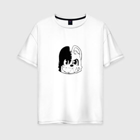 Женская футболка хлопок Oversize с принтом Глейпнир в Екатеринбурге, 100% хлопок | свободный крой, круглый ворот, спущенный рукав, длина до линии бедер
 | anime | gleipnir | аниме | герой | глейпнир | зубы | манга | мишка | монстр | мультфильм | персонаж