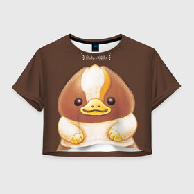 Женская футболка Crop-top 3D с принтом Baby Chocolate Niffler в Екатеринбурге, 100% полиэстер | круглая горловина, длина футболки до линии талии, рукава с отворотами | Тематика изображения на принте: fantastic beasts and where to find them | kowalski bakery | newton «newt» scamander | niffler | vdosadir | wizarding world | детеныш нюхля | ньютон «ньют» саламандер | нюхлер | нюхль