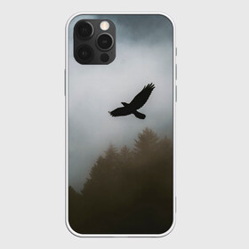 Чехол для iPhone 12 Pro Max с принтом Орёл над лесом в Екатеринбурге, Силикон |  | bird | dark | fog | forest | heaven | jh k | ktc | sky | texture | деревья | животные | лес | небо | орел | природа | птица | птицы | текстуры | тёмный лес | туман