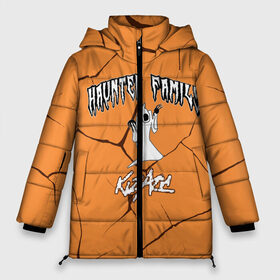 Женская зимняя куртка 3D с принтом Haunted Family (лейбл Kizaru) в Екатеринбурге, верх — 100% полиэстер; подкладка — 100% полиэстер; утеплитель — 100% полиэстер | длина ниже бедра, силуэт Оверсайз. Есть воротник-стойка, отстегивающийся капюшон и ветрозащитная планка. 

Боковые карманы с листочкой на кнопках и внутренний карман на молнии | Тематика изображения на принте: 