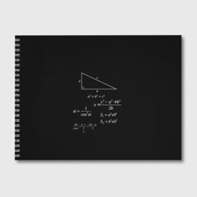 Альбом для рисования с принтом Теорема Пифагора в Екатеринбурге, 100% бумага
 | матовая бумага, плотность 200 мг. | алгебра | геометрия | гипотенуза | катет | математик | пифагор | теорема пифагора | треугольник | философ | формулы | школа | шпаргалка