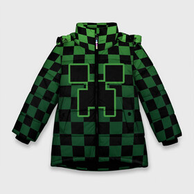 Зимняя куртка для девочек 3D с принтом Minecraft в Екатеринбурге, ткань верха — 100% полиэстер; подклад — 100% полиэстер, утеплитель — 100% полиэстер. | длина ниже бедра, удлиненная спинка, воротник стойка и отстегивающийся капюшон. Есть боковые карманы с листочкой на кнопках, утяжки по низу изделия и внутренний карман на молнии. 

Предусмотрены светоотражающий принт на спинке, радужный светоотражающий элемент на пуллере молнии и на резинке для утяжки. | alex | creeper | minecraft | steve | алекс | блок | вызыватель | зомби | игра | крипер | майнкрафт | победитель | приключения | свинья | стив
