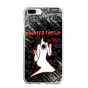 Чехол для iPhone 7Plus/8 Plus матовый с принтом HAUNTED FAMILY в Екатеринбурге, Силикон | Область печати: задняя сторона чехла, без боковых панелей | born to trap | haunted family | kizaru | rap | борн ту треп | кизару | музыка. | русский реп