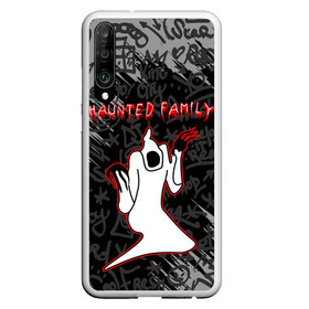 Чехол для Honor P30 с принтом HAUNTED FAMILY в Екатеринбурге, Силикон | Область печати: задняя сторона чехла, без боковых панелей | born to trap | haunted family | kizaru | rap | борн ту треп | кизару | музыка. | русский реп