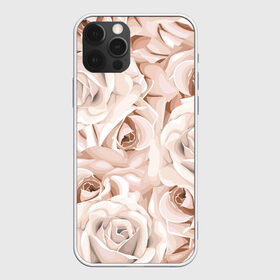 Чехол для iPhone 12 Pro Max с принтом Элегантность в Екатеринбурге, Силикон |  | беж | нежно | пастельный | роза | цветок | элегантно