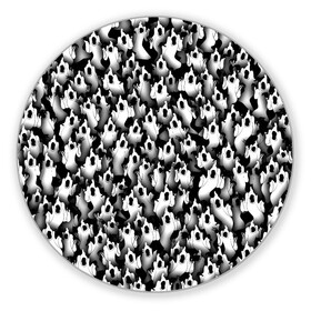 Коврик для мышки круглый с принтом Haunted Family Призраки в Екатеринбурге, резина и полиэстер | круглая форма, изображение наносится на всю лицевую часть | hip hop | kizaru | rap | паттерн | приведение | призрак | рэп | толпа | хип хоп