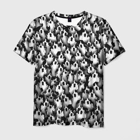 Мужская футболка 3D с принтом Haunted Family Призраки в Екатеринбурге, 100% полиэфир | прямой крой, круглый вырез горловины, длина до линии бедер | hip hop | kizaru | rap | паттерн | приведение | призрак | рэп | толпа | хип хоп