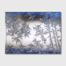 Альбом для рисования с принтом Морозная свежесть в Екатеринбурге, 100% бумага
 | матовая бумага, плотность 200 мг. | зима | зимний узор | мороз | морозный узор | узор