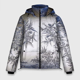 Мужская зимняя куртка 3D с принтом Морозная свежесть в Екатеринбурге, верх — 100% полиэстер; подкладка — 100% полиэстер; утеплитель — 100% полиэстер | длина ниже бедра, свободный силуэт Оверсайз. Есть воротник-стойка, отстегивающийся капюшон и ветрозащитная планка. 

Боковые карманы с листочкой на кнопках и внутренний карман на молнии. | Тематика изображения на принте: зима | зимний узор | мороз | морозный узор | узор