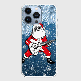 Чехол для iPhone 13 Pro с принтом Дед Мороз Рокер в Екатеринбурге,  |  | гитара | гитарист | год | дед | зима | зимний | клаус | метал | металл | мороз | музыка | музыкант | новый | рождество | рок | рокер | санта