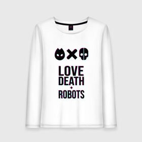 Женский лонгслив хлопок с принтом LDR Glitch в Екатеринбурге, 100% хлопок |  | death | fantastic | future | glitch | ldr | love | love death and robots | love death robots | netflix | robots | sci fi | будущее | глитч | лдр | любовь | нетфликс | роботы | фантастика