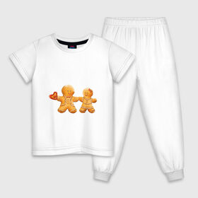 Детская пижама хлопок с принтом Пряничные человечки в Екатеринбурге, 100% хлопок |  брюки и футболка прямого кроя, без карманов, на брюках мягкая резинка на поясе и по низу штанин
 | 