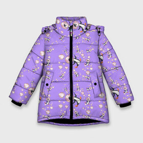 Зимняя куртка для девочек 3D с принтом Пингвин космонавт в Екатеринбурге, ткань верха — 100% полиэстер; подклад — 100% полиэстер, утеплитель — 100% полиэстер. | длина ниже бедра, удлиненная спинка, воротник стойка и отстегивающийся капюшон. Есть боковые карманы с листочкой на кнопках, утяжки по низу изделия и внутренний карман на молнии. 

Предусмотрены светоотражающий принт на спинке, радужный светоотражающий элемент на пуллере молнии и на резинке для утяжки. | космонавт | лето | мыло | пена | пингвин | пузыри | шары