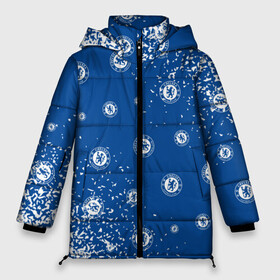 Женская зимняя куртка Oversize с принтом CHELSEA F.C. / ЧЕЛСИ в Екатеринбурге, верх — 100% полиэстер; подкладка — 100% полиэстер; утеплитель — 100% полиэстер | длина ниже бедра, силуэт Оверсайз. Есть воротник-стойка, отстегивающийся капюшон и ветрозащитная планка. 

Боковые карманы с листочкой на кнопках и внутренний карман на молнии | chelsea | club | footbal | logo | знак | клуб | логотип | логотипы | символ | символы | форма | футбол | футбольная | футбольный | челси